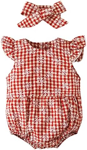 בנות תינוקות שרוול עף הדפסים פרחוניים משובצים רומפר גוף גוף יילוד עם תלבושות בגימור בגדי ילדות