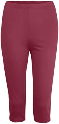 נשים יוגה חותלות אופנה מוצק צבע מכנסי טרנינג גבירותיי גבוהה מותן מקרית קצוץ מכנסיים אצן מכנסיים קצרים מכנסיים