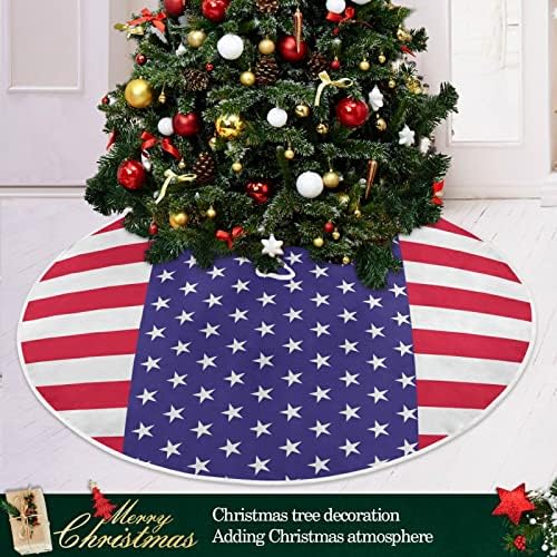 קישוט חצאית עץ פטריוטי 4 ביולי, קישוט חצאית עץ חג המולד קטן 35.4 אינץ 'עם דגל ארהב 4 ביולי אמריקאי