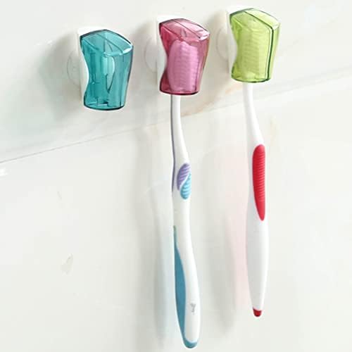 נסיעות מברשות שיניים נסיעות מברשות שיניים 6 יחידות קיר מברשת שיניים מחזיק עם כיסוי מקרה עצמי דבק