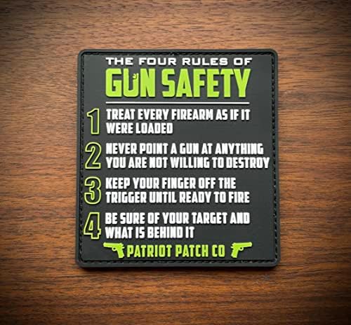 Patriot Patch Co - 4 כללי בטיחות אקדחים - תיקון - בטיחות ירוק
