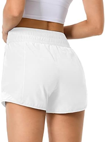 מכנסי אימון של קוויניקיקה נשים, מכנסי מכנסיים אתלטיים אלסטיים לנשים מכנסיים קצרים בריצה יבשה מהירה