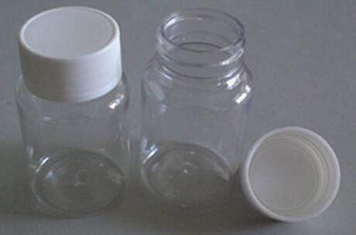 12 יחידות 100 מיליליטר 3.3 עוז בקבוקי פלסטיק שקופים מיכל ריק עם מכסה בורג לבן מארז אבקה מוצק