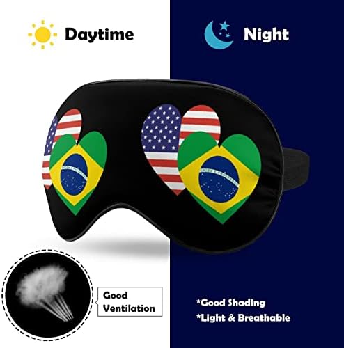 ברזיל אמריקאי דגל דגל הדפס מסיכת עיניים אור חוסמת מסכת שינה עם רצועה מתכווננת לטיולים משמרת שינה