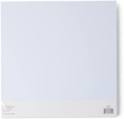 חבילת נייר CardStock 12x12 - 110 קילוגרם נייר אלבום קרטון לבן - מלאי כרטיסים דו צדדי כבד למלאכה, הבלטות,