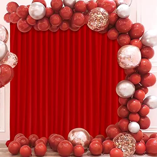 אדום רקע וילונות 2 פנלים 5 רגל על 10 רגל פוליאסטר תמונה רקע וילונות לחתונה מסיבת חג המולד קישוטים