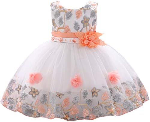 KILO & METERS רקמה תלת מימד שמלת נערת פרח תחרה תחרה שמלת תינוקות רשמית 3M-9T