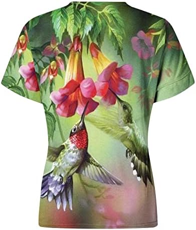 נשים מודפסות חיות מודפסות חולצות פרחוניות גרפיות פרחוניות סוודר 2023 חולצות שרוול קצרות של שרוול קצר חולצות