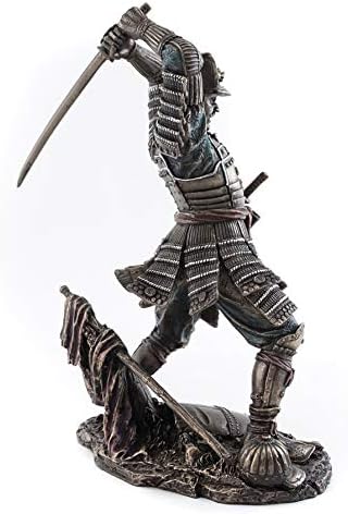אוסף עליון יפני בושידו סמוראים לוחם פסל- פסל היסטורי עם חרב אומנויות לחימה בברונזה של יצירת קרה פרימיום-