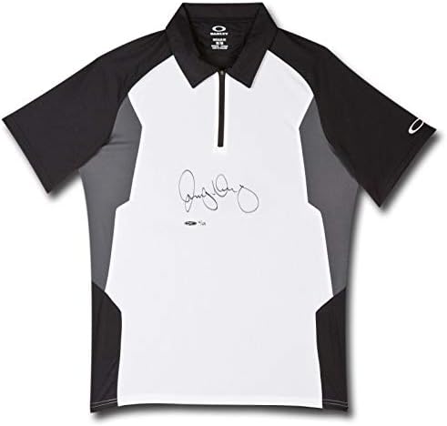 רורי מקילרוי חתום על חתימה עם חתימה שחור /לבן אוקלי חולצה פולו אוטומטית /25 UDA - חולצות גולף עם חתימה