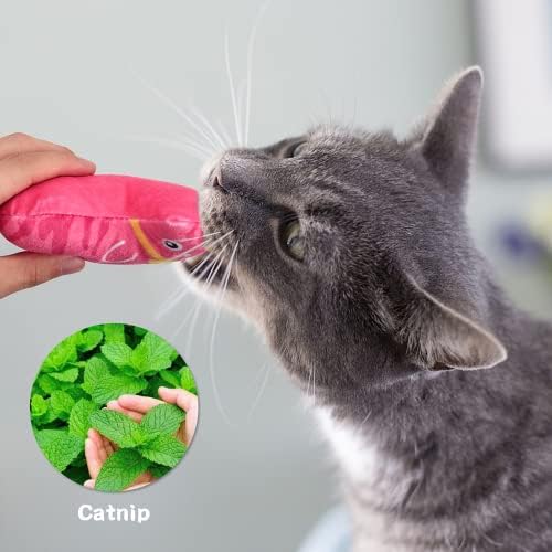סט צעצוע חתולים בן 8 חלקים - צעצועי חתול טבעיים, צעצועי לחיצה אינטראקטיביים לחתולים, צעצועי