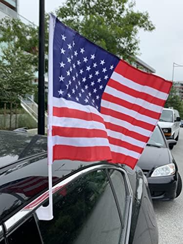 סל 6 דגלים אמריקאים עבור חלון מכונית עם תורן קליפ הר 17 איקס 18 איקס 13& 34; דו צדדי עבור תהלוכות