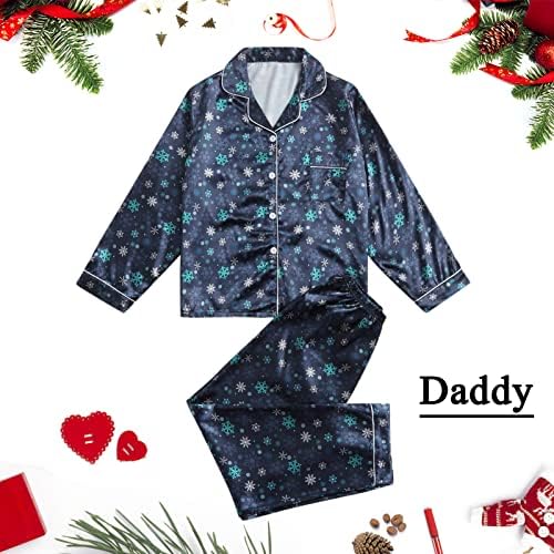 כפתור Diyago Up Pajamas חג המולד, תואם חולצת שרוול ארוך ומכנסיים חג משפחתי מצחיק