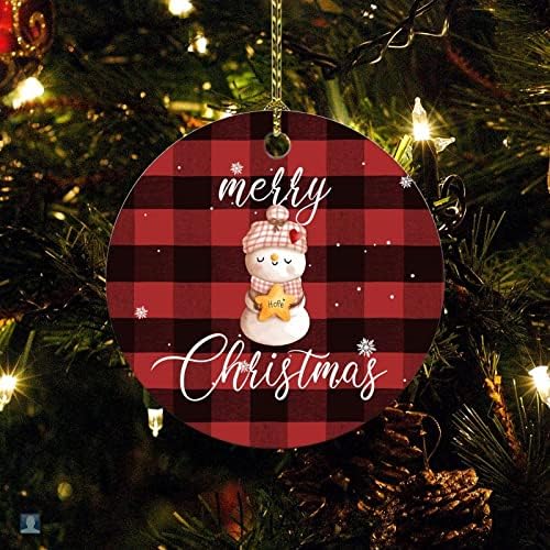 Merrychristmas2022 קישוט חג מולד לעץ חג המולד עץ משאית שלג שלג פתיתי שלג משובצות באפלו מתנות מזכרת מזכרת