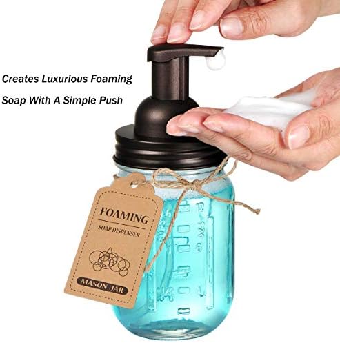 מכסי מתקן לסבון מקציף צנצנת מייסון-ברונזה-מכסה נירוסטה חלד / משאבת פלסטיק,עם מדבקות לוח גיר עמיד