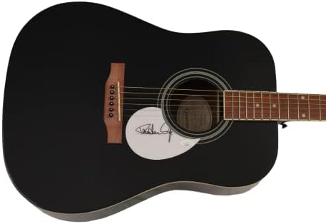 פול סטנלי חתם על חתימה בגודל מלא גיבסון אפיפון גיטרה אקוסטית עם ג 'יימס ספנס אימות ג' יי. אס. איי קואה-הכוכב