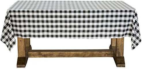 מצעים של לאן - 60 x 102 מפות שולחן משובצות - מכסה שולחן פיקניק מבד פוליאסטר מלבני - בד ג'ינגהאם