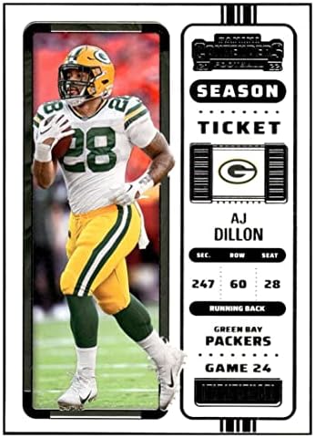 AJ Dillon 2022 מתמודדים של פאניני כרטיס עונה מס '42 ננומטר+ -MT+ Packers כדורגל NFL
