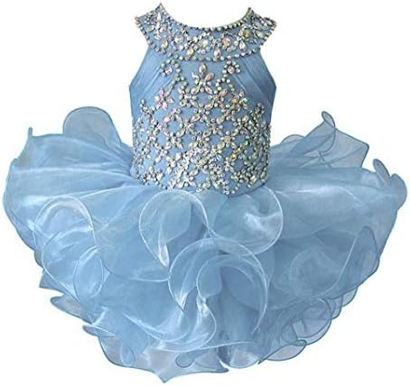 שמלת תחרות תינוקות של HZCQ ילדה יום הולדת גליץ טוטו שמלות קאפקייקס