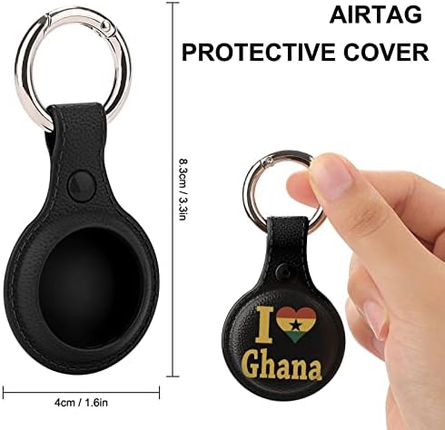 אני אוהב גאנה מגן מקרה כיסוי עבור תגי אוויר מאובטח מחזיק עם מפתח טבעת אבזרים