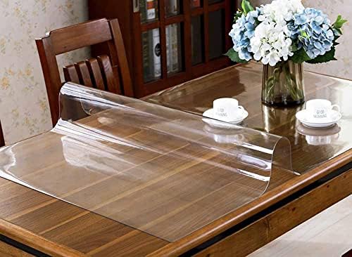 מגן שולחן ויניל ברור אטום למים/מלבן אטום שמן מלבן פלסטיק מכסה שולחן שקוף