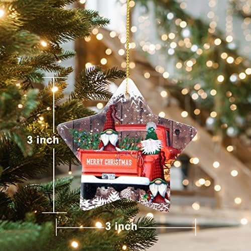 כוכב קרמיקה קישוטי עץ חג המולד מעוטרים חג המולד חיצוני קישוטי חג מולד תלויים מיני קישוט חמוד קישור עץ עץ עץ
