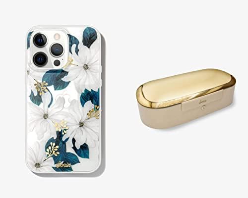 מארז פרחי Sonix Delilah לאייפון 13 Pro Gold מעבר ל- UV+O3 Sanitizer Box