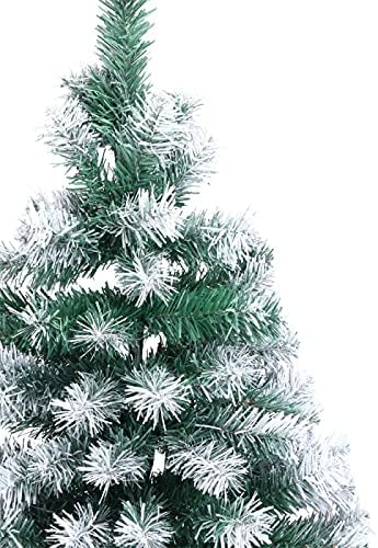 AOOF 7ft ריסוס לבן PVC עץ חג המולד 870 ענפים המתאימים לבית, למשרד, לקישוט מסיבות קל להרכבה, ציר מתכת