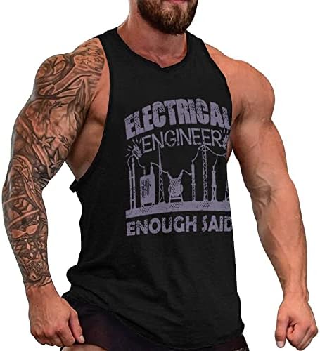 מהנדס חשמל גברים של אימון גופיות ללא שרוולים כושר שרירים חולצות רופף אתלטי טיז