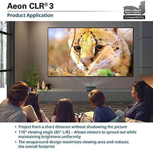 מסכי עילית Aeon CLR 3 סדרות, מסך מקרן 123 אינץ 'דיאג 16: 9 4K/8K Ultra HD Edge תקרה חופשית אור הסביבה דוחה מסגרת