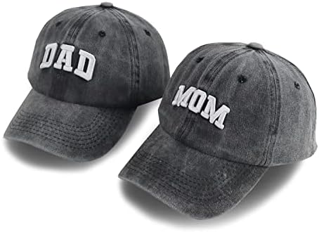 אבא ואמא כובעים לגברים נשים, 3 ד רקום מתכוונן שטף כותנה אבות אמהות יום הולדת בייסבול כובעים