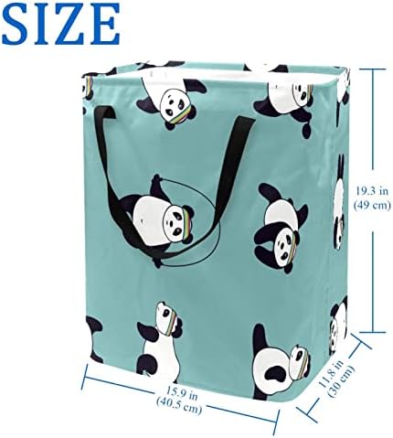 קונגפו פנדה הדפסת סל כביסה מתקפל, 60 ליטר עמיד למים סלי כביסה סל כביסה בגדי צעצועי אחסון עבור במעונות אמבטיה חדר