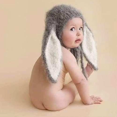 יילוד צילום אבזרי כובע חודשי ילד בנות תמונה לירות תלבושות סרוגה בגדי אוזניים גדולות באני כובע צילום