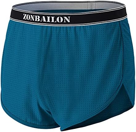 Zonbailon Mens Pajama מכנסי שינה קצרים רשת שלל סקסית 3 אינץ 'תחתוני טרקלין
