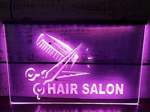 שיער DVTEL סלון ניאון שלט LED דוגמנות אור אותיות זוהרות שלט לוח אקרילי ניאון אור דקורטיבי, 60x40 סמ מסעדה בר
