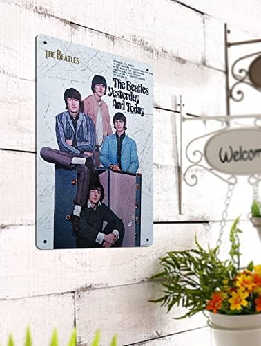 Veratwo Classic Vintage Vintage Decord, The Beatles אתמול והיום שלט פח מתכת, Beatles Office Cafe Cafe Store