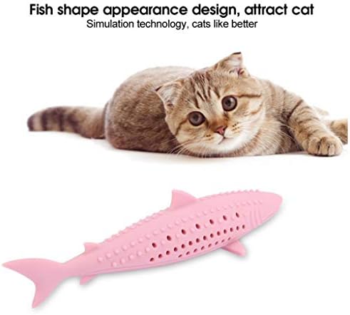 Fegoclt חתולי סיליקון לחסוך צעצועים מחמד חטט חתול שיניים טוחנות סימולציה סימולציה של דגים צורת אימון צעצוע