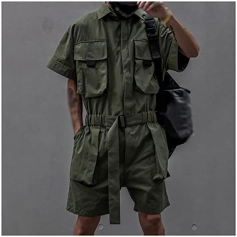N/A Summer Cargo Shortsut shutside חליפה רופפת אימונית משחקי שרוול קצר חליפת קפיצה מגניבה גברים