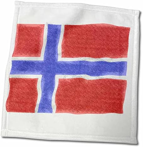 תמונת ורד תלת מימדית של דגל נורבגיה במגבת היד בסגנון גראנג ', 15 x 22
