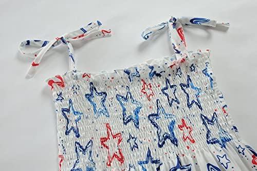 4 ביולי שמלת פעוטות ילדה עצמאות רביעית יום הזיכרון לתלבושת אמריקאית ארהב דגל כוכב כוכב קיד בגדים פטריוטיים