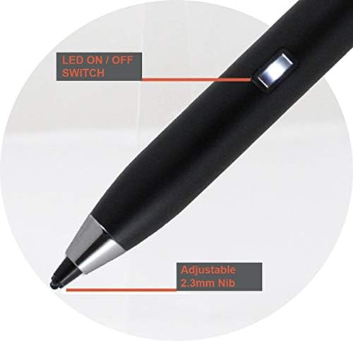 Broonel Black Fine Point Digital Active Stylus Pen תואם ל- Asus TUF Gaming FX705Dy / Asus Rog Zephyrus S 17.3
