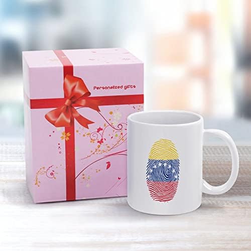 ונצואלה דגל אצבע הדפסת הדפסת ספל קפה כוס קרמיקה תה כוס מצחיק מתנה עבור משרד בית נשים גברים 11 עוז