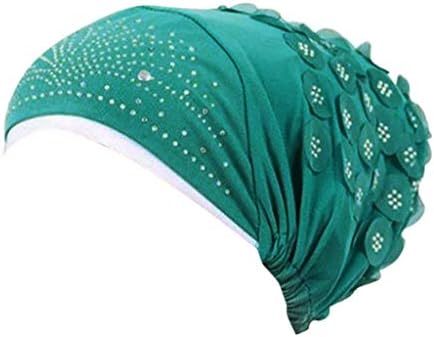 נשים כפת טורבן כובע אבני חן אופנה לעטוף מוסלמי למתוח טורבן הכימותרפיה כפת כובע מוצק צבע בבאגי מטפחת