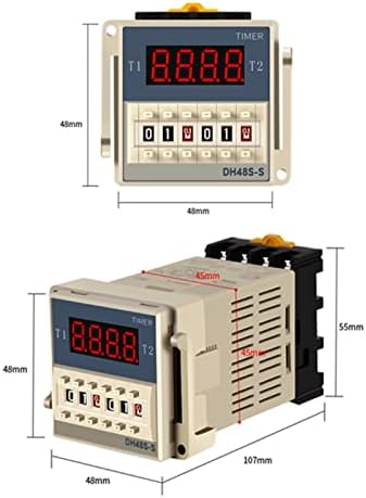 UNCASO DH48S-S ממסר זמן 0.1S-99H דיגיטלי AC 110/220V DC 12/24V מחזור חוזר מחזור SPDT מתג טיימר לתכנות