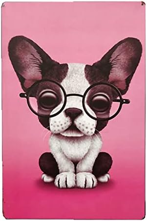 משקפיים שלטי פח כלב מתכת וינטג 'ציורי פוסטר רטרו קיר תפאורה ביתית ביתי פאב פאב דיינר דיינר קפה קישוט