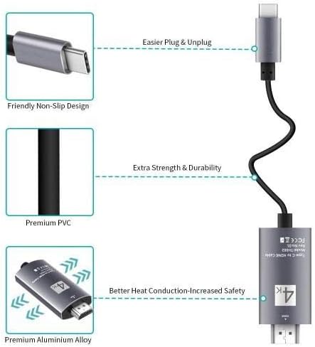 כבל Goxwave תואם ל- VAIO SX -14 - כבל SmartDisplay - USB Type -C ל- HDMI, USB C/HDMI כבל עבור VAIO SX