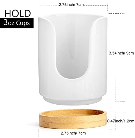 מתקן כוס דיקסי אמבטיה קרמיקה ויוסוניו-מחזיק מחזיק נייר חד פעמי של 3 אונקיות לשטיפת כוסות על משטחי יהירות אמבטיה