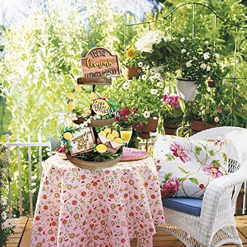 קישוטי מגש קיץ מיני שכבתי קישודים פרחים דקורטיביים דקורטיביים טריים בית קיץ מגש שולחן תלת מימד קישוטי