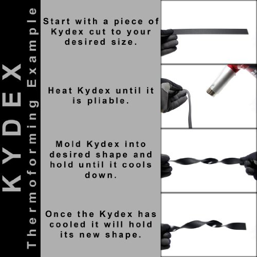 גיליון Kydex® V - .028 עבה, שחור, 24 x24 נומינלי