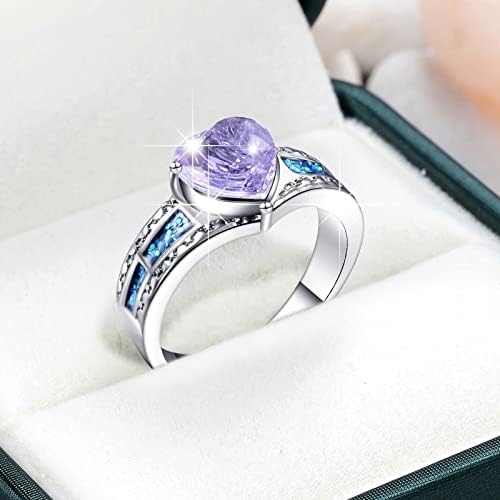 2023 חדש טבעות לנשים כסף אהבת צורת מלא יהלומי טבעת יהלומי אהבת ריינסטון טבעת אלגנטי גיאומטריה ריינסטון טבעת מלא